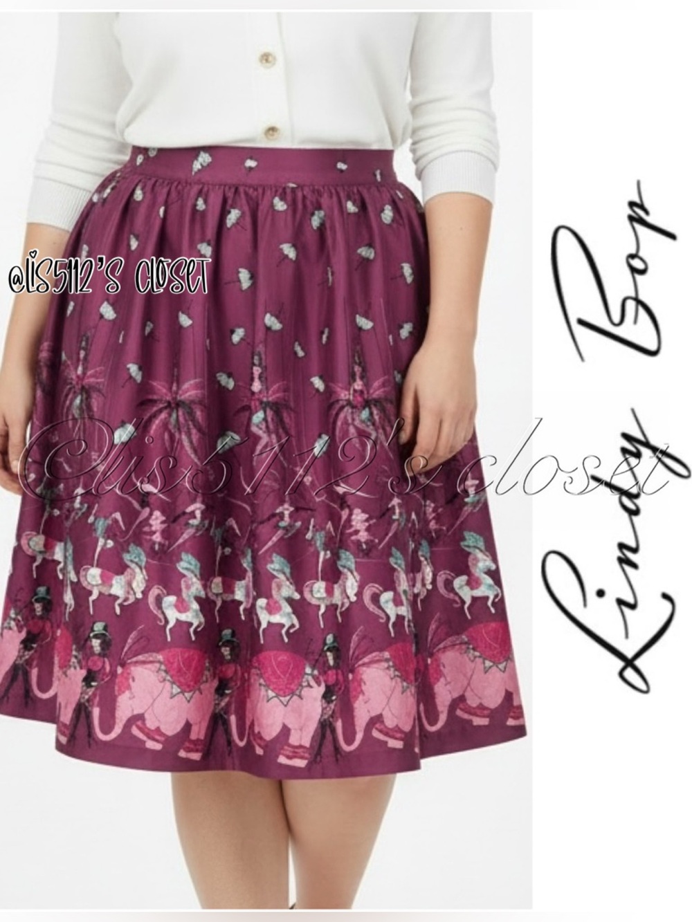 Lindy Bop RARE Pryia Purple Circus Swing Skirt Size US 18 // UK 22 or 2X